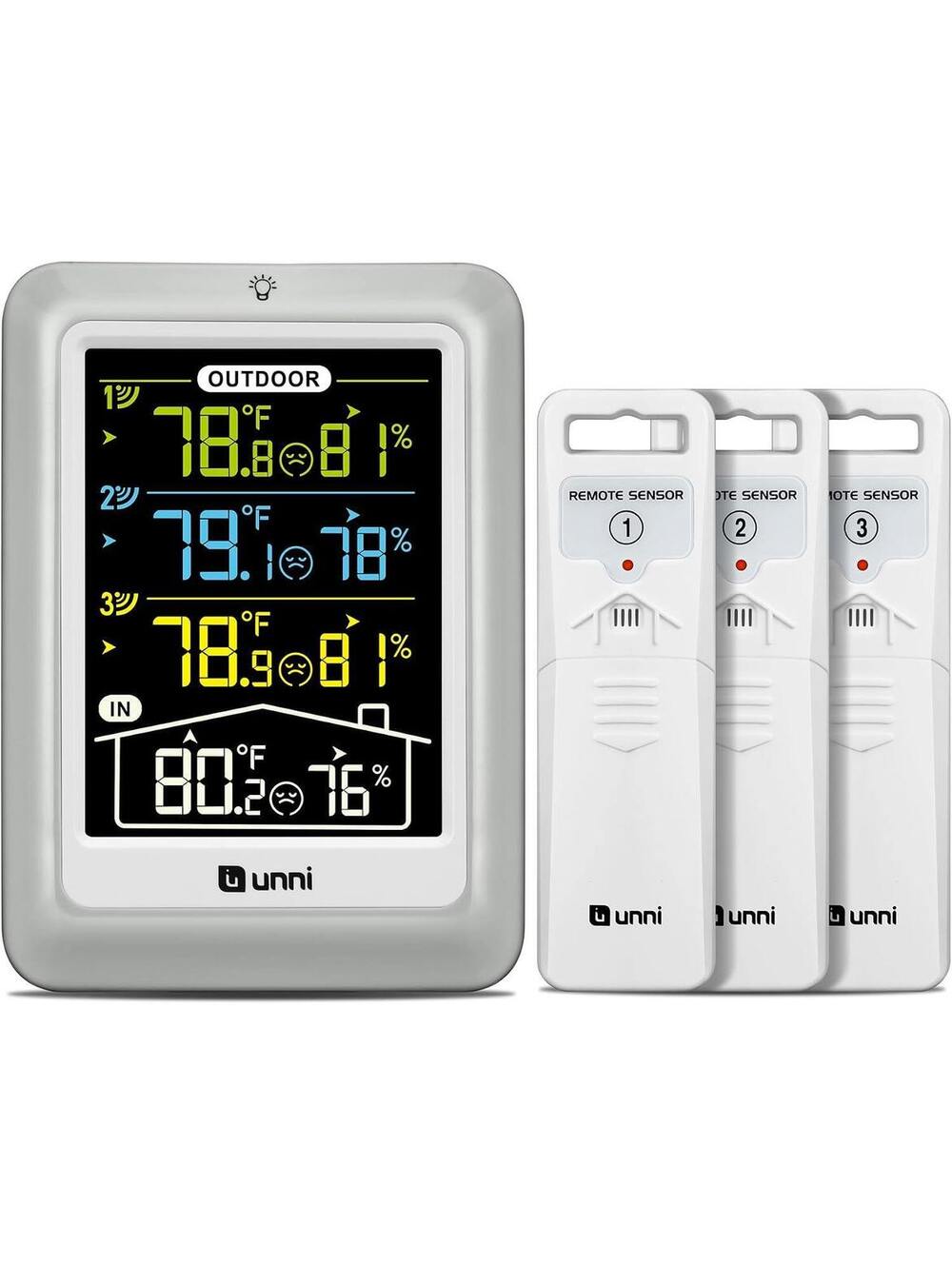 Indoor Outdoor Thermometer Wireless Digital Hygrometer with 4.5" Display